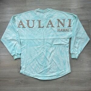 Disney XS Aulani Resort Hawaii Shibori Blue Tie Dye Spirit Jersey Glitter Puff